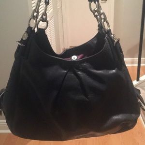 Black leather Coach purse